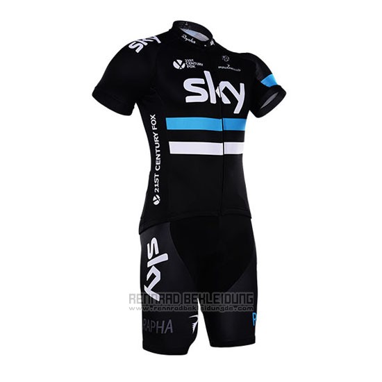 2016 Fahrradbekleidung Sky Wei und Shwarz Trikot Kurzarm und Tragerhose - zum Schließen ins Bild klicken